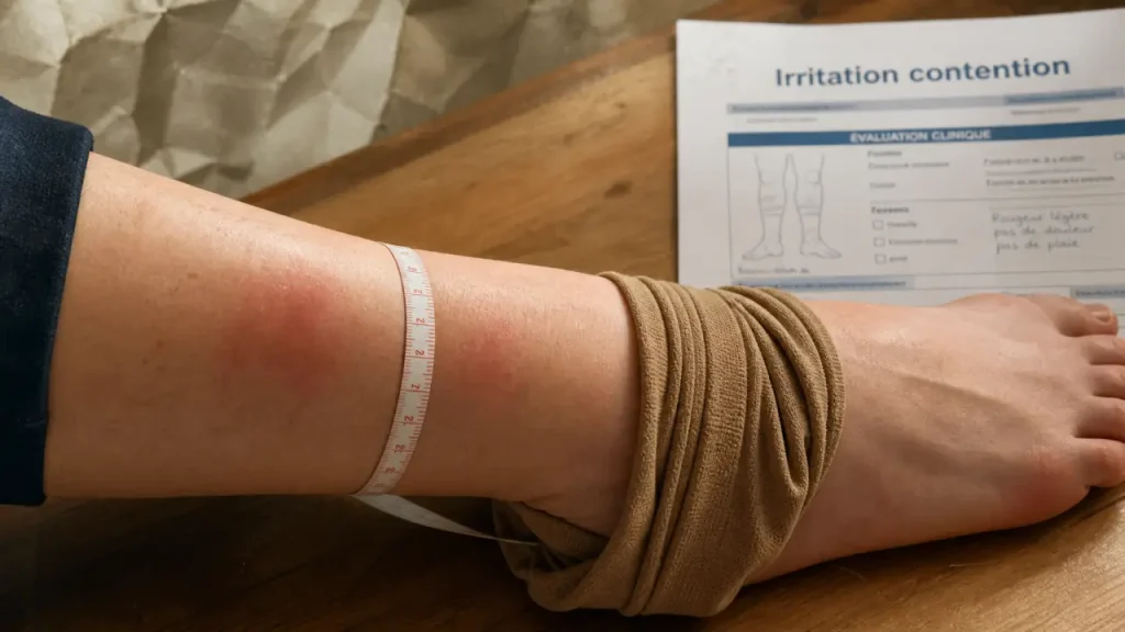 Allergie bas de contention : rougeur et frottements sous le bas
