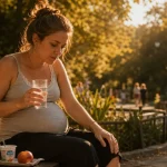 Femme enceinte et vertige : assise, eau et collation au calme