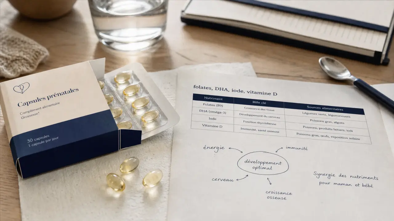 Natalben grossesse : folates 600 µg et DHA 200 mg, capsules prénatales