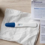test de grossesse clearblue sur table, moment du cycle