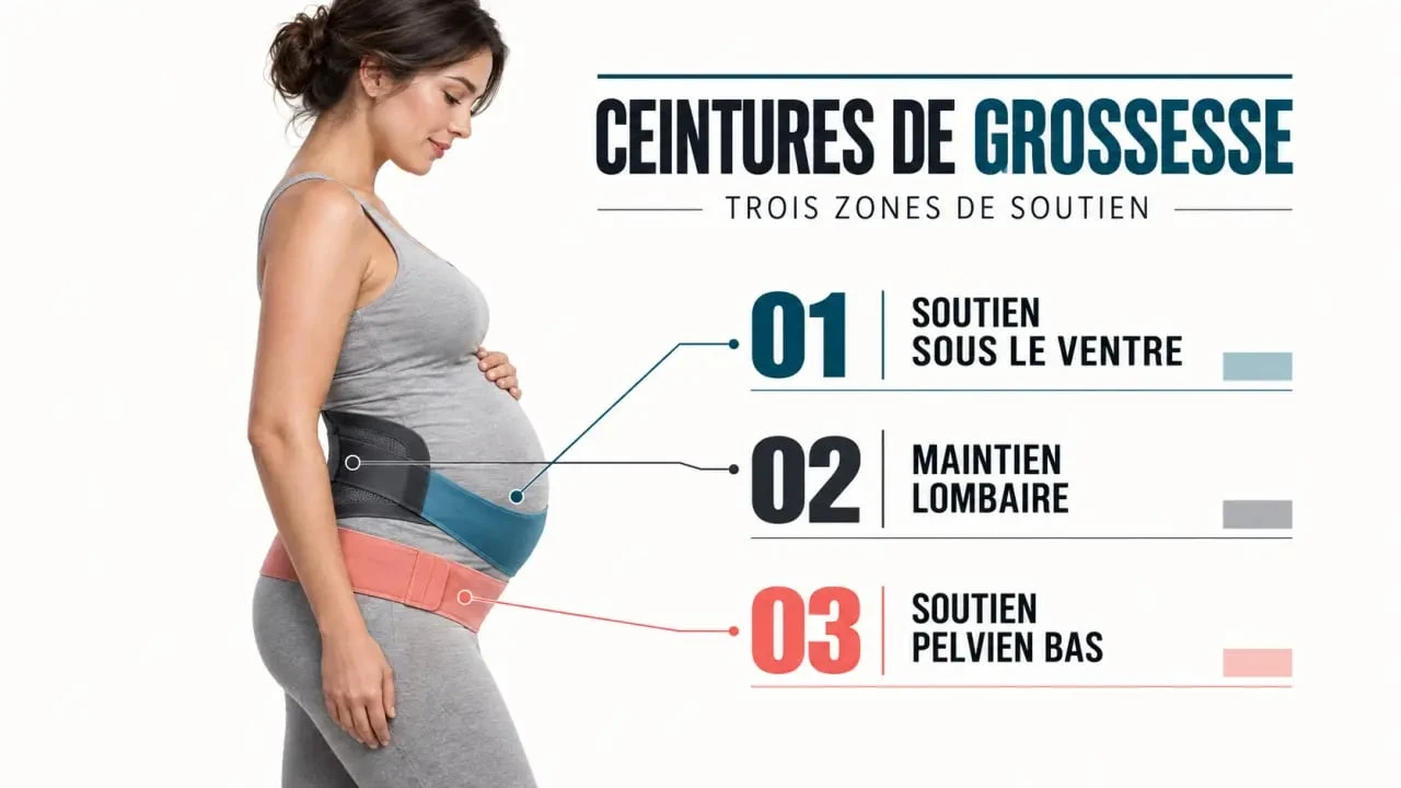 Ceinture de grossesse : différences entre soutien abdominal, lombaire et pelvien