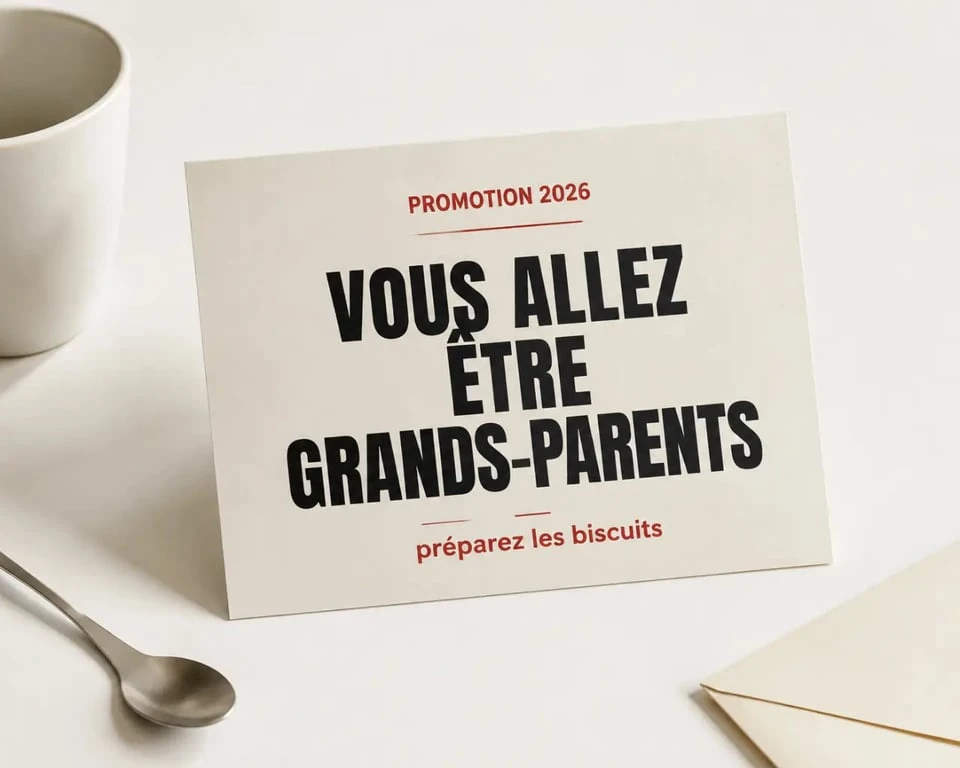 Carte annonce grossesse drôle pour futurs grands-parents