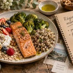 Régime ménopause pdf : menu 7 jours équilibré, assiette saine et carnet